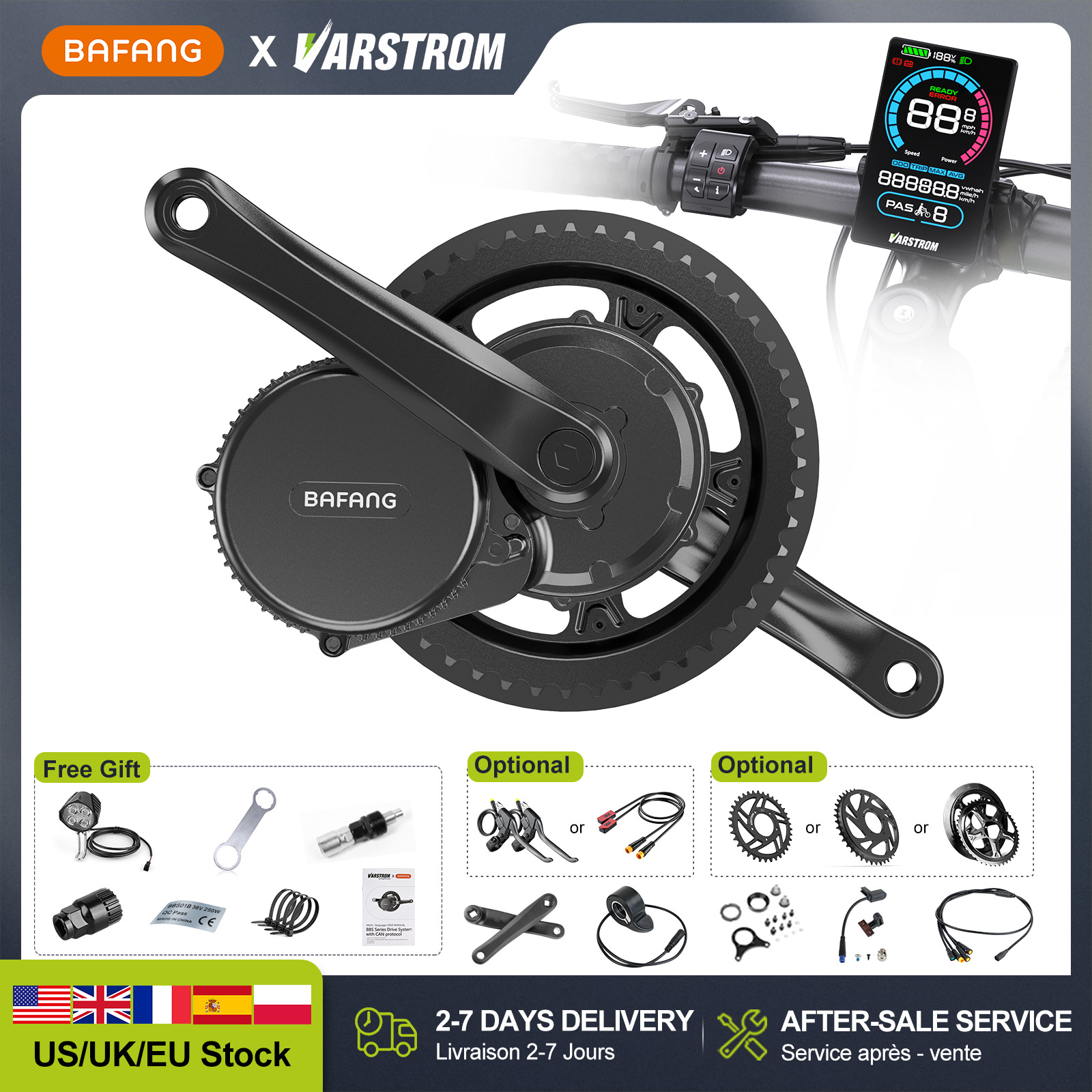 Mid Drive Conversion Kit 1000W - [مخزون أمريكي] محرك BAFANG 48V 500W