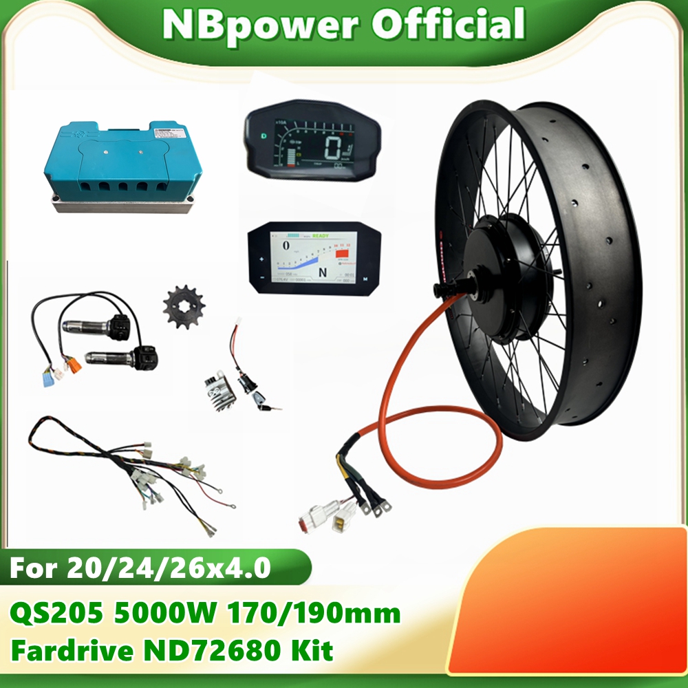 5000W Hub Motor Kit 72V - NBpower QS205 72V 5000W 170/190mm دراجة