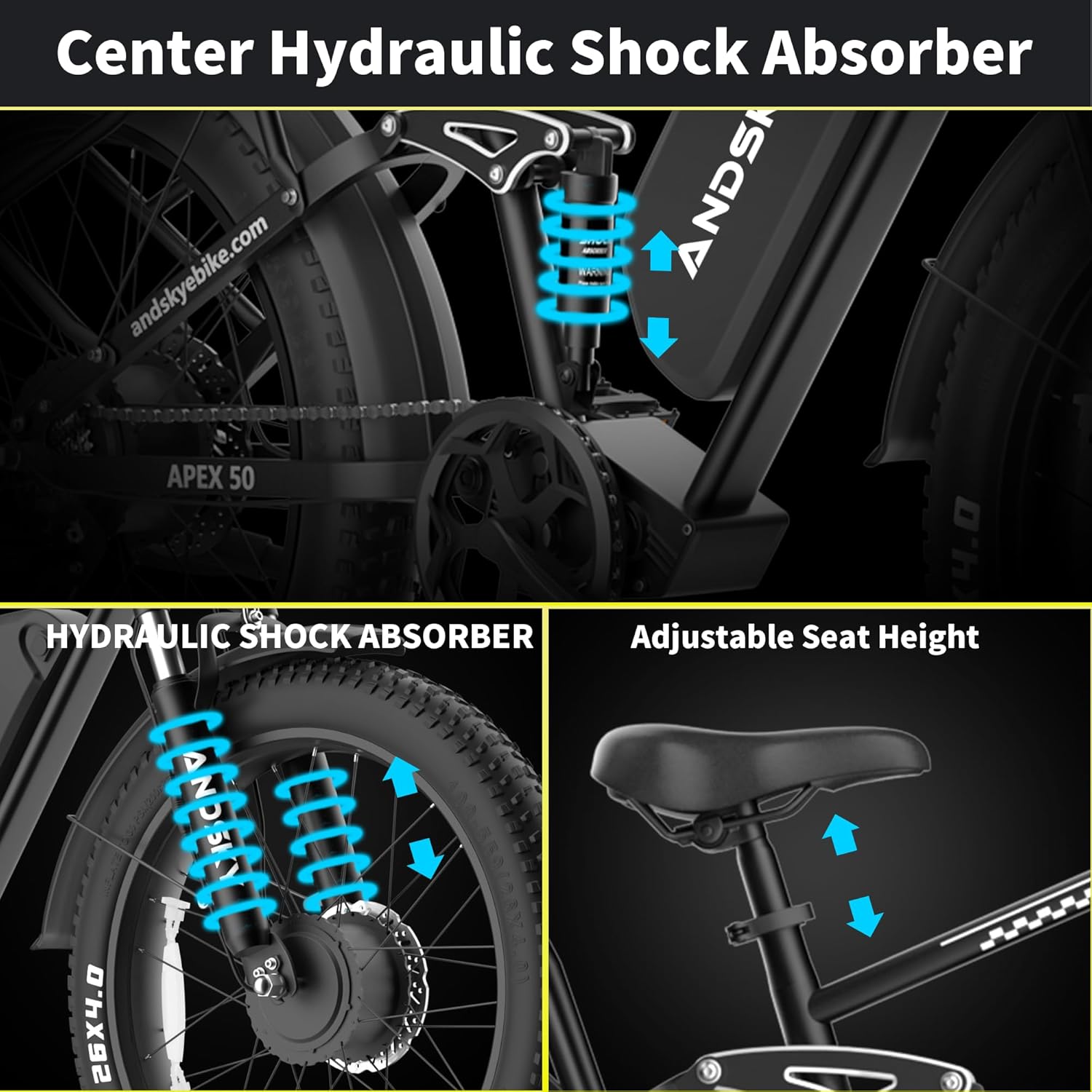دراجة كهربائية ANDSKY Apex50 A - مراجعة 48V 1500W Rear Hub Motor With Battery وسعره