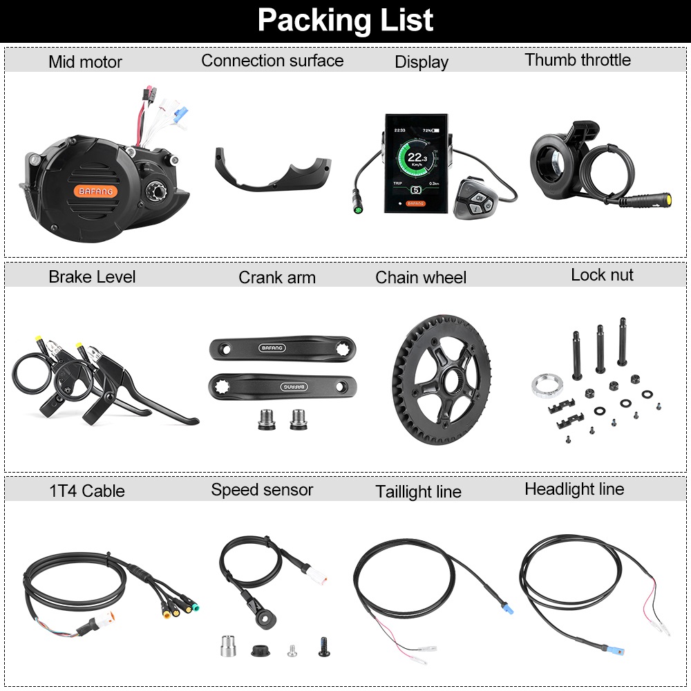 بافانغ M620 G510 48V 52V 1000W - مراجعة Mid Drive Conversion Kit 1000W وسعره