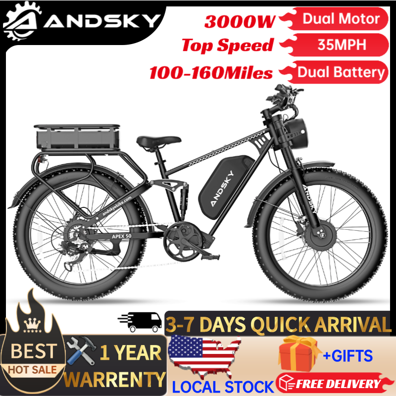 دراجة كهربائية ANDSKY Apex50 A - مراجعة 48V 1500W Rear Hub Motor With Battery وسعره